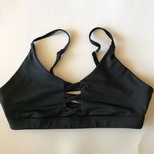 Black strappy sports bra